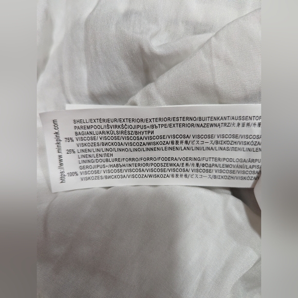 Minkpink Juniper mini dress NEW linen blend puff sleeve flowy floral shopbop - Picture 10 of 10